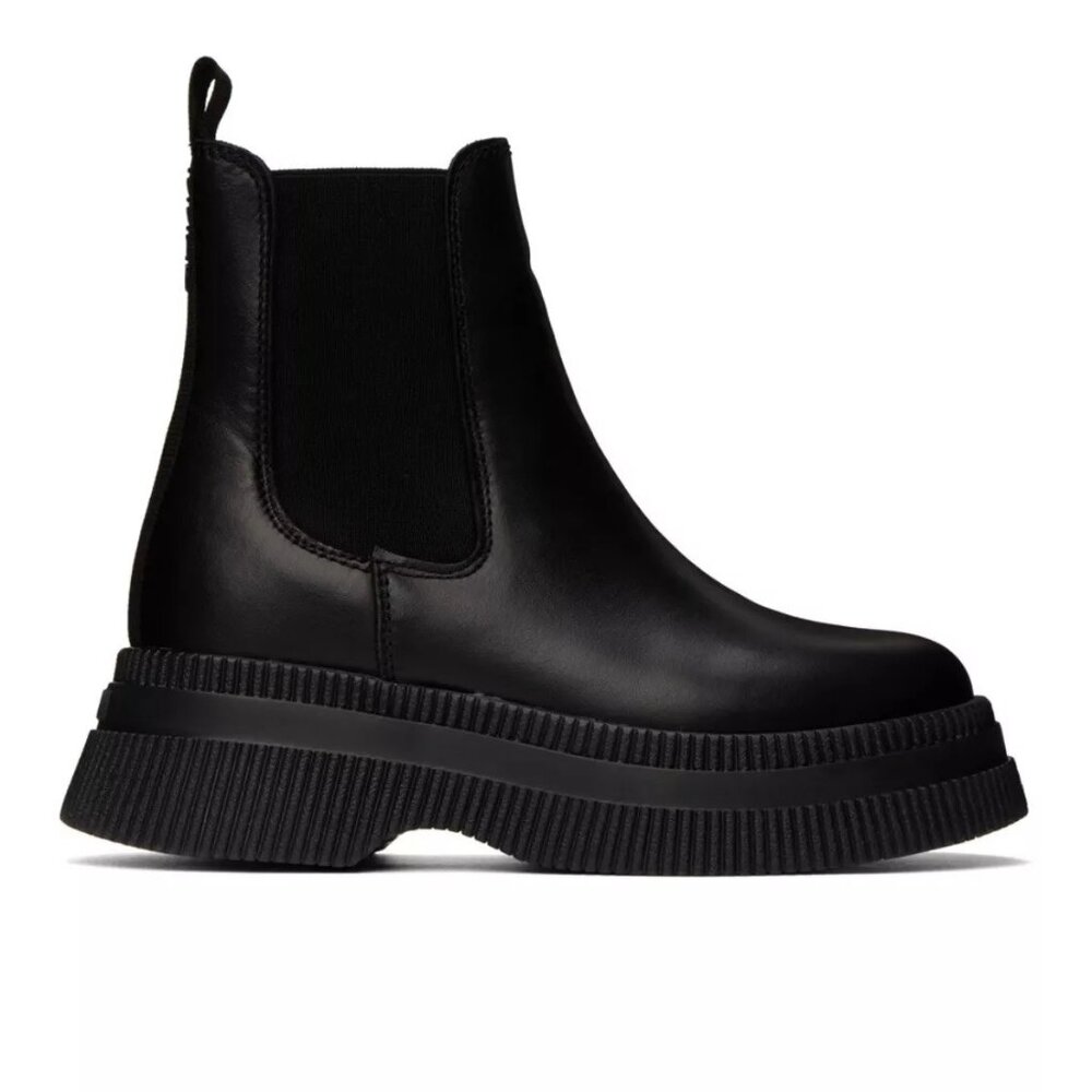 Ganni Creepers leather Chelsea boots in black